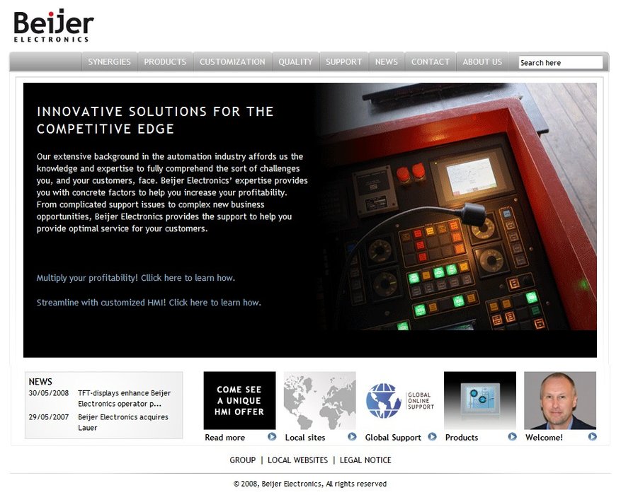 Beijer Electronics launches its new HMI website for machine builders